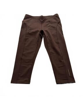 MOVING COMFORT Brown SZ S (4/6) Capri Yoga/Running/Workout Leggings NWT